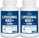 Liposomal NAD+ 500 mg + Trans-Resveratrol 300 mg,Superior Absorption,True NAD Supplement Efficient Than NMN,Nicotinamide Riboside for Cellular Energy Metabolism & DNA Repair,Healthy Aging,120 Softgels