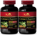 Supplément de calcium et de magnésium pour les femmes - Complexe de magnésium de calcium avec vitamine D et Boron - Récupération musculaire Poudre après l'entraînement, magnésium de calcium, Boron Organic - 2 bouteilles 120 capsules