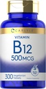 Carlyle Vitamine B-12 500mcg (300 comprimés) Végétarien, Non-OGM, Supplément sans gluten