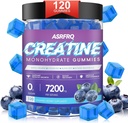 Monohydrate de créatine pour hommes et femmes 120 CT - 7200mg de monohydrate de créatine par service, monohydrate de créatine à croquer pour le soutien musculaire et l'énergie boost, sans sucre, végétalien (BlueberryFlavor)