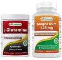 L-Glutamine Pure Poudre 1 LB & Magnésium Glycinate 425 mg