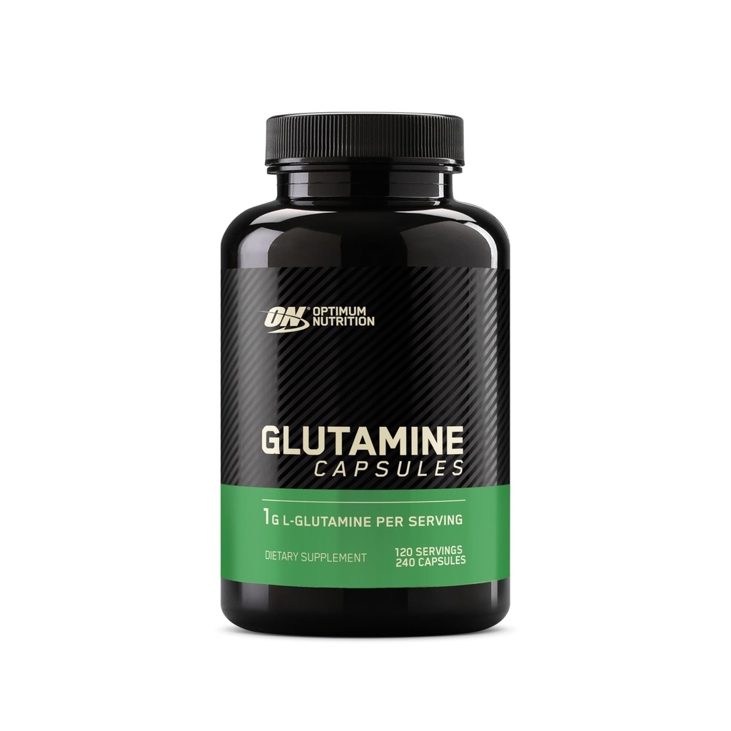 Optimum Nutrition L-Glutamine Muscle Recovery Capsules, 1000mg, 240 Compte (Package May Vary)