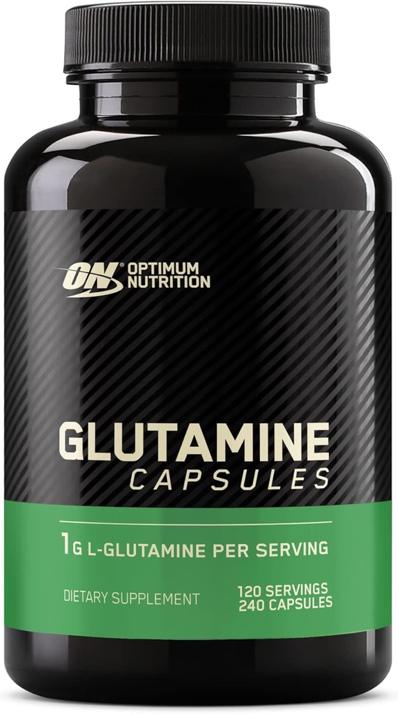 Optimum Nutrition L-Glutamine Muscle Recovery Capsules, 1000mg, 240 Compte (Package May Vary)