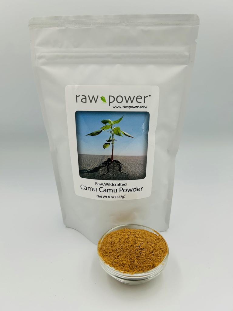 Puissance brute Camu Camu Poudre de baies, 8 oz (227 g), cru, fabriqué à l'état sauvage, 100% pur, non OGM, organiques