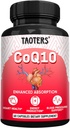 CoQ10 400MG Supplément par portion )?Coenzyme Q10 Capsules avec racine de dandelion biologique 840MG, Calcium 64MG, Extrait de poivre noir 40MG.