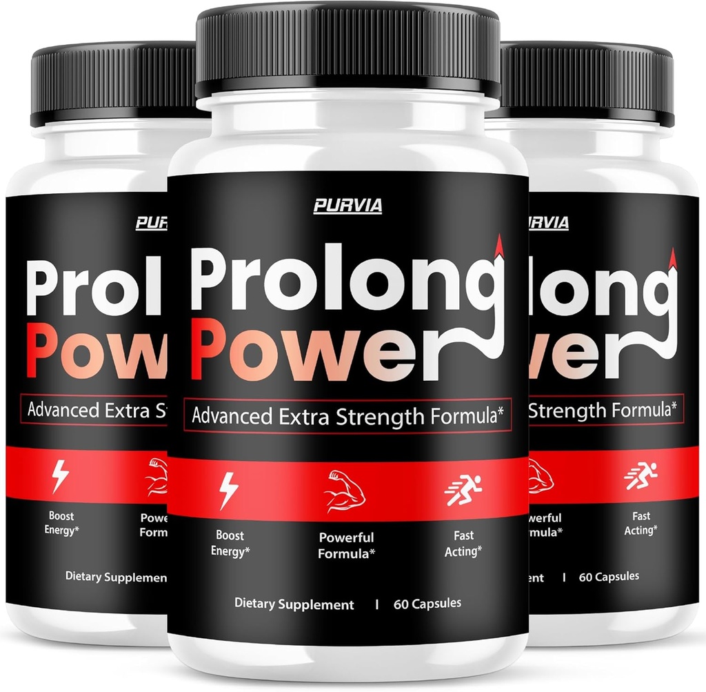 (3 Pack) Prolong Power Pills - Formule officielle - Prolong Power Capsules Advanced Strength Formula Overall Wellness Prolong Pills Supplément de poudre, maximum Wellness ProlongPower (180 Capsules)