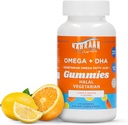 Halal Omega 3 pour adultes et enfants - Omega 3 Gommies végétariennes au citron et au parfum orange - Gommies adultes et enfants - 60 Nombre