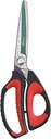 LIVINGO 10" Ciseaux lourds polyvalents, enduit de titane de qualité supérieure en acier inoxydable forgé Outils de magasin industriel Poignées pour les ménages, taille, jardinage, tissu, rouge/noir