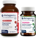 Métagène Glycinate de magnésium (120 comprimés) et probiotique complet UltraFlora pour femmes (30 gélules) - Magnésium absorbant pour le soutien du système nerveux - Aides santé digestive
