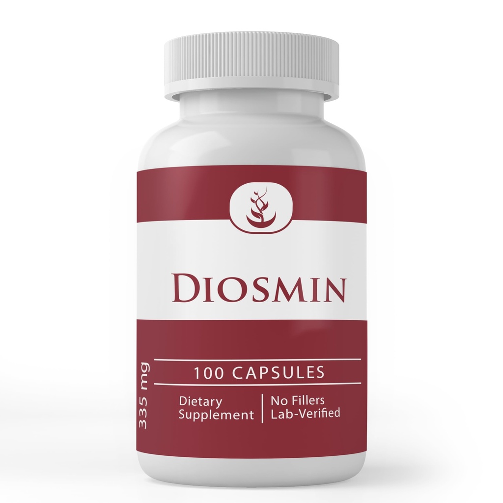 Ingrédients originaux purs Diosmin (100 capsules) Toujours Pure, Pas d'additifs ou de remplissages, Verifié en laboratoire