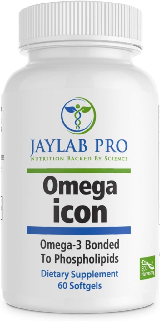 Omega Icon Antarctique Superba Boost Krill Oil Supplement – Suppléments Omega-3 à base de phospholipides, Astaxanthine, soutient la santé cardiaque, 1000mg-100% traçable de la mer au plateau