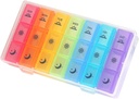 Organisateur hebdomadaire de pilules, 3 fois par jour 7 jours Pill Box Grand Compartiments Humidité-Proof Pill Case Rappel de médicaments Conteneur de voyage portable pour vitamines Compartiments d'huile de poisson Suppléments