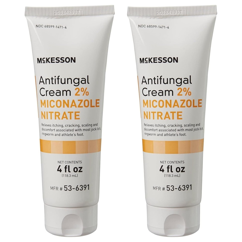 McKesson Crème antifongique, 2% Nitrate de Miconazole - Soulage les démangeaisons, les brûlures, les cracks de Jock Ditch, Ringworm et le pied d'athlète - 4 onces, 2 Comte
