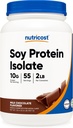 Poudre Isolée de protéines de soja Nutricost, chocolat au lait de 2 LB - 10 grammes de protéines par portion, végétalien, sans OGM et sans gluten