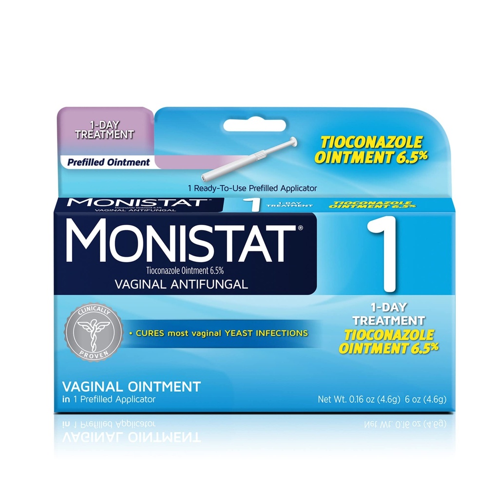 RepHresh Gel vaginal 4ct (0.07oz) et Monistat 1 jour traitement de l'infection des levures pour les femmes avec 1 Applicateur de pommade Tioconazole