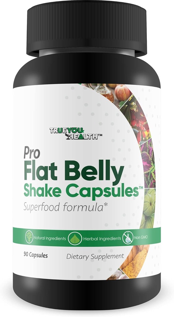 Pro Flat Belly Shake Capsules - Gut Cleanse to Help Reduce Bloating - Body Cleanse & Digestive Cleanse - Soutenir la santé globale avec nettoyage - aider à effacer les déchets et les toxines avec des suppléments de nettoyage