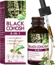 Black Cohosh gouttes, mélange d'extrait à base de plantes pour l'équilibre hormonal, le soutien de la ménopause et le soulagement du SPM. 2oz-(Apple Flavor)