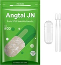 Capsules vides,AngtaiJN 500 Compter Capsules végétariennes claires, Taille 00 Capsules de pilules bricolées Remplir des capsules vides,avec Micro Lab Spoon,Kosher,ISO9001,Gluten Free, Halal Certified,Non-OGM Certifié