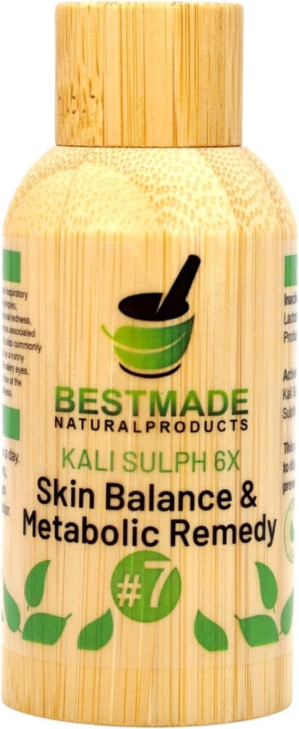Meilleurs produits naturels Kali Sulph 6X – Balance de la peau et soutien métabolique, utilisation pour les boutons, peau sèche, nez runny, éternuement et le bien-être saisonnier global, 350 Pellets