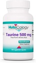 Nutricologie Taurine Supplément 500mg - Support cardiovasculaire, Acid Amino de forme libre, Pure, Organique, Capsules végétariennes - 100 Compte