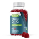 VITEEY Vitamine D3 K2 Gummies - 1000 UI Vitamine D3 et K2 100mcg - Bone et santé cardiaque pour les adultes et les adolescents - Végétarien, sans gélatine, sans OGM - Dégustation de vitamines à croquer D3K2
