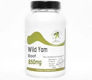 Wild Yam Root 850mg ~ 200 Capsules - Pas d'additifs ~ Suppléments pour la nature