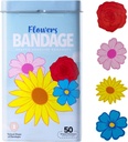 BioSwiss bandages pour enfants, fleurs façonnées ensemble de bandages autocollants, sans latex, soins stériles, 50 comtes