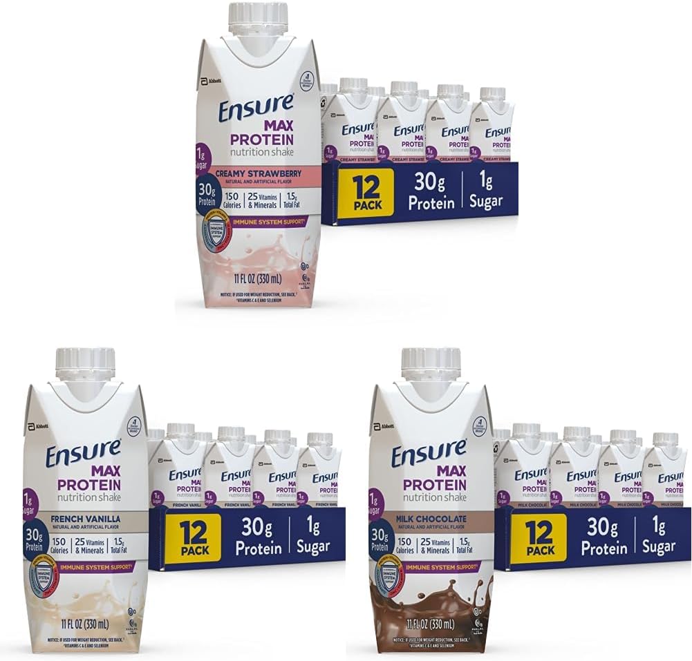 Préserver Max Protein Nutrition Shake, 11 fl oz, 12 Count & Max Protein Nutrition Shake, 11 fl oz (paquet de 12) et Max Protein Nutrition Shake avec 30g de protéines, 1g de sucre, 11 Fl Oz (paquet de 12)
