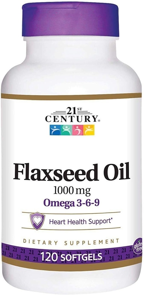 ikj Huile de lin Omega 3-6-9 Complément alimentaire Softgels 1000mg 120 ct