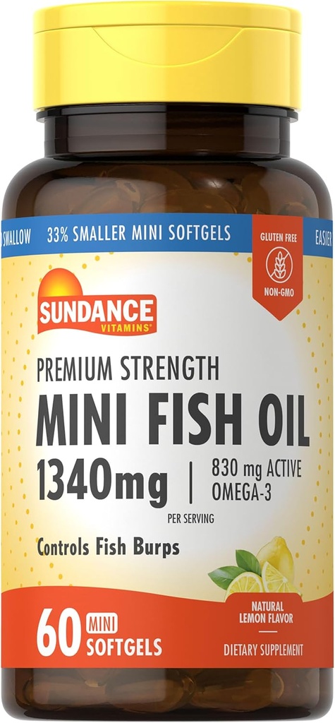 Sundance Mini huile de poisson softgels 1340mg.60 Comte.