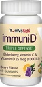 ImmuniD Gummées de baies aînées pour enfants par YumVs.Immune Support, Vitamine C et Vitamine D.Immune Support complet du système Immmune
