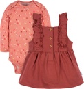 Gerber baby-girls Toddler 2 Piece Overall Dress Set