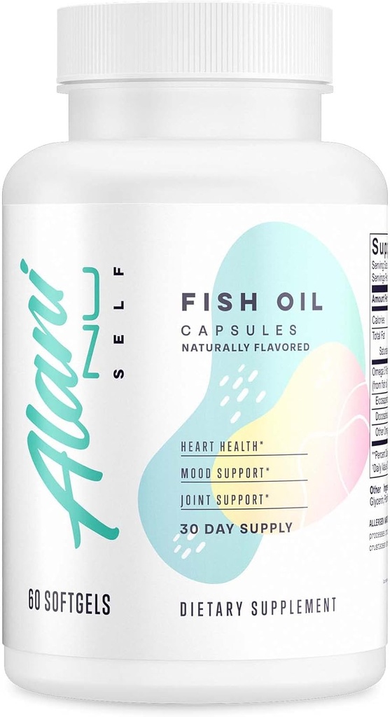Alani Nu Omega 3 Huile de poisson, 1500MG, 800mg EPA, 600mg DHA, sans gluten, (60 Softgels) 30 portions