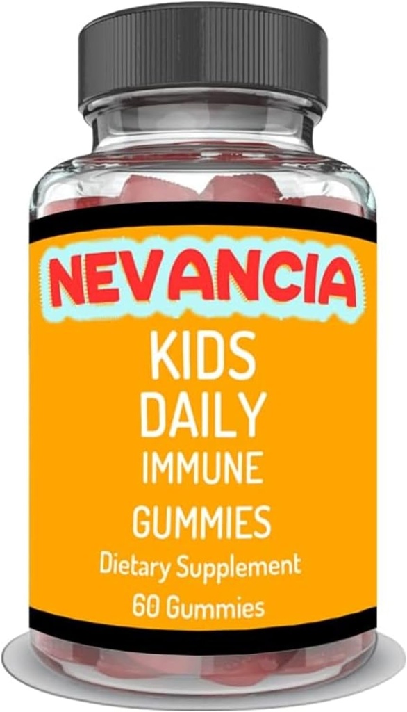 Gummies immunes quotidiennes pour enfants avec sureau, vitamine C, zinc, soutien immunitaire, santé de la peau, soutien antioxydant, pour les enfants, parfum de sureau, 60 Gummies