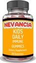 Gummies immunes quotidiennes pour enfants avec sureau, vitamine C, zinc, soutien immunitaire, santé de la peau, soutien antioxydant, pour les enfants, parfum de sureau, 60 Gummies