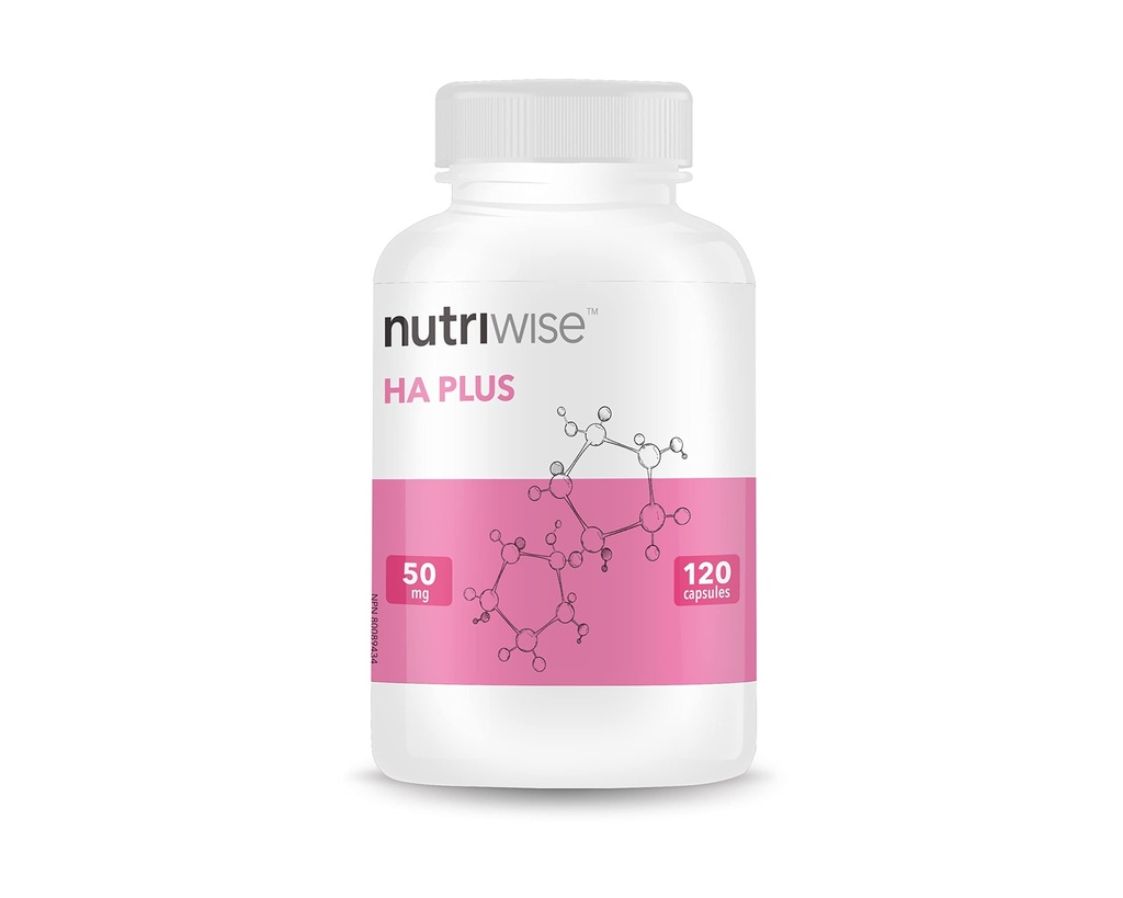 Acide hyaluronique haute puissance Nutriwise HA Plus + Collagène 120 Capsules