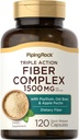 Supplément complexe de fibre de roche piquante : 1500mg, 120 Capsules Triple Action Pills avec Psyllium, Oat Bran et Apple Pectin, sans gluten