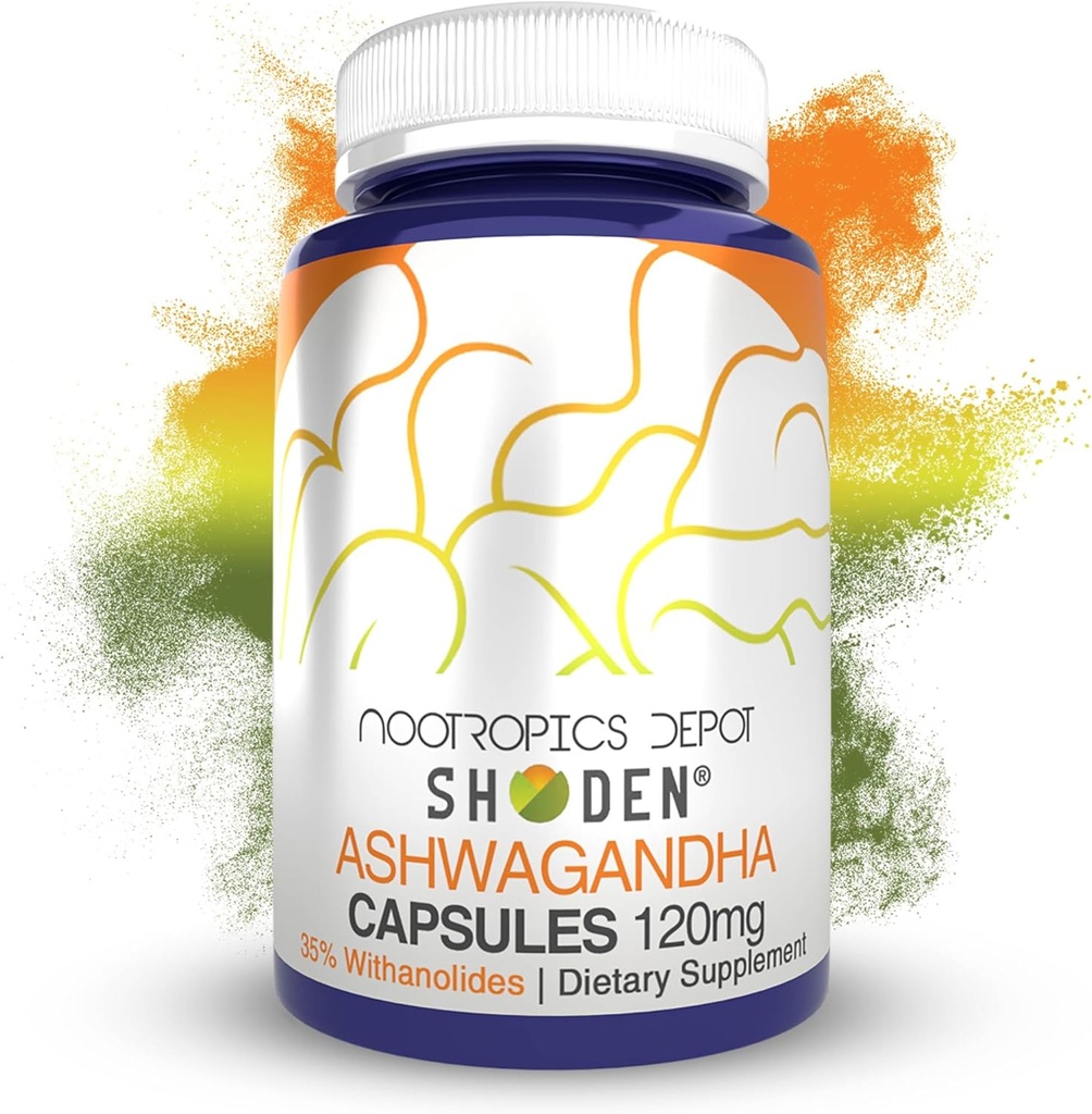 Nootropics Depot Shoden Ashwagandha Capsules d'extraits de 120mg.90 Nombre.