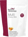 Avantage bariatrique Multi-Chewy Bite - Multivitamine molle pour les patients de chirurgie bariatrique - Multivitamine à chimio avec acide folique, vitamine D3 et plus - Arôme orange tropical - 60 Compte