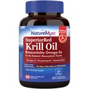 Krill Oil 1000 mg Softgels, Krill Oil Omega-3s, EPA, DHA, Astaxanthin & Phospholipides, 60 Compte (paquet de 1), Non-OGM, Pas de gluten, Fabriqué aux États-Unis