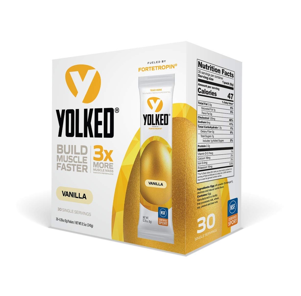 YOLKED - Supplément musculaire certifié NSF - Aidez à augmenter le poids musculaire, réduire la perte musculaire et améliorer la récupération avec la Fortetropine, 30 portions