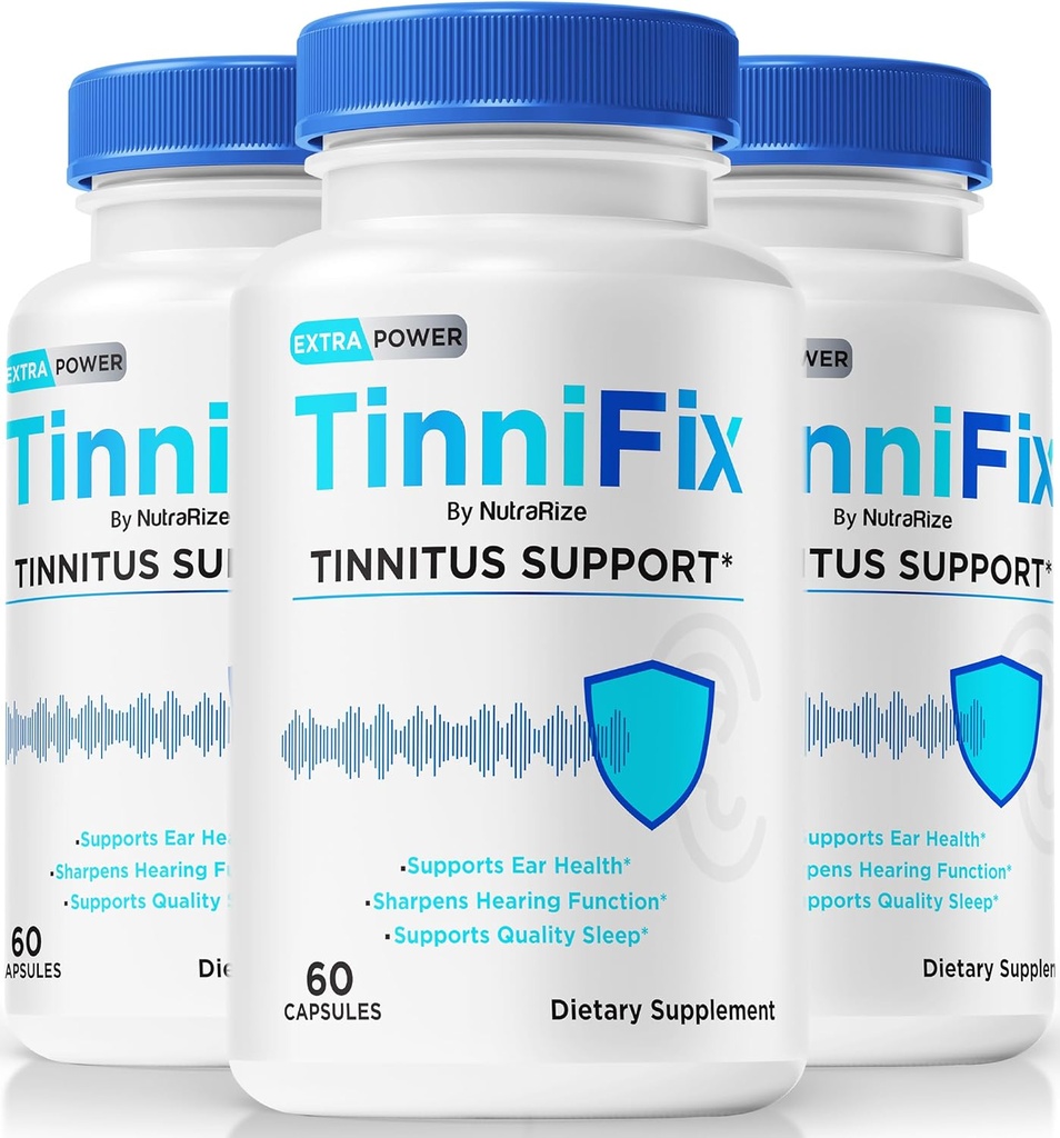 (3 Pack) Capsules Tinnifix - Formule avancée de soutien auditif, pilules Tinnifix pour maintenir une audition saine, tout le Tinnifix naturel pour la santé de l'oreille complète, examen officiel Tinni Fix (180 Capsules)