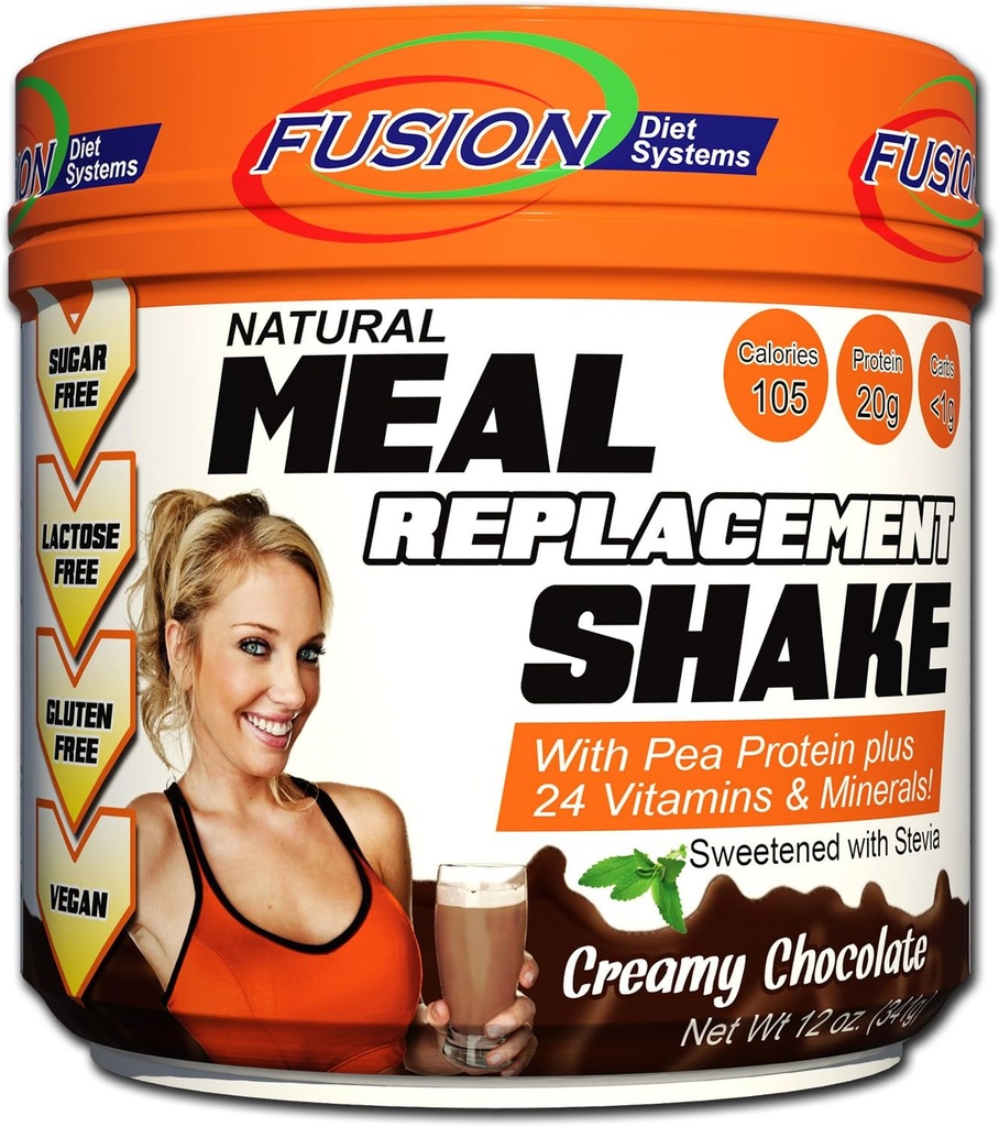 Fusion à base de plantes végétalien substitut poudre de protéines – chocolat crémeux aromatisant, meilleur pur Raw complet performance sportive Shake, sans gluten, sans sucre, 10 portions, par Fusion Diet Systems