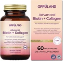 Biotine et collagène Suppléments-Biotine 5000 mcg + collagène pour les femmes-supporte les cheveux forts, les ongles et la peau saine-60 Capsules de légumes