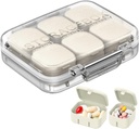 Organisateur de pilules SOFISO 4/6 Grid Assemblage gratuit Médicament de voyage Organisateur de pilules 10 jours Organisateur de pilules Portable Pill Box Waterproof Pill Case Daily Medicament Carry Case pour les vitamines, huiles de poisson, suppléments