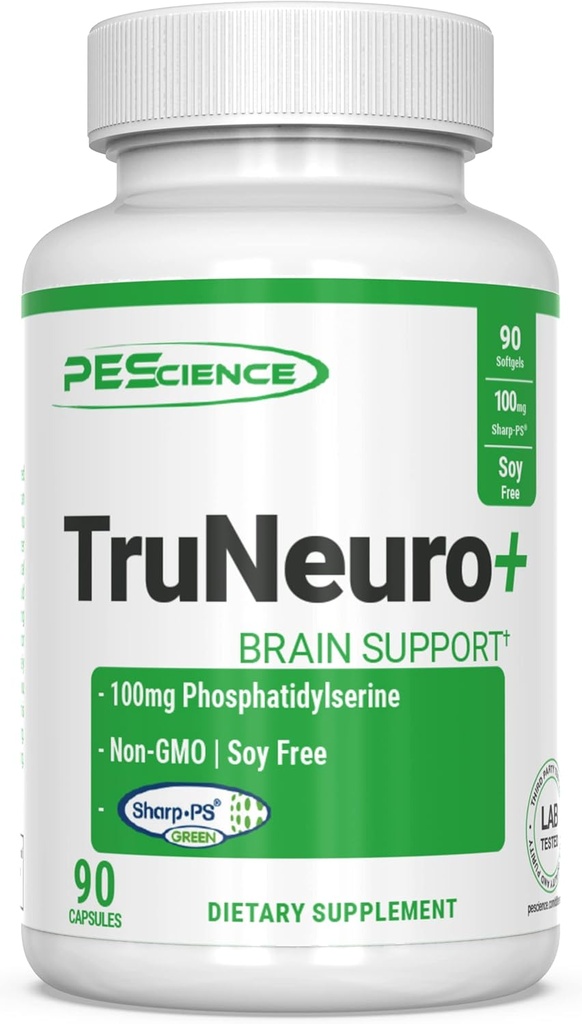 PEScience TruNeuro, phosphatidylsérine booster cervical nootropique, 100mg, 90 Capsules