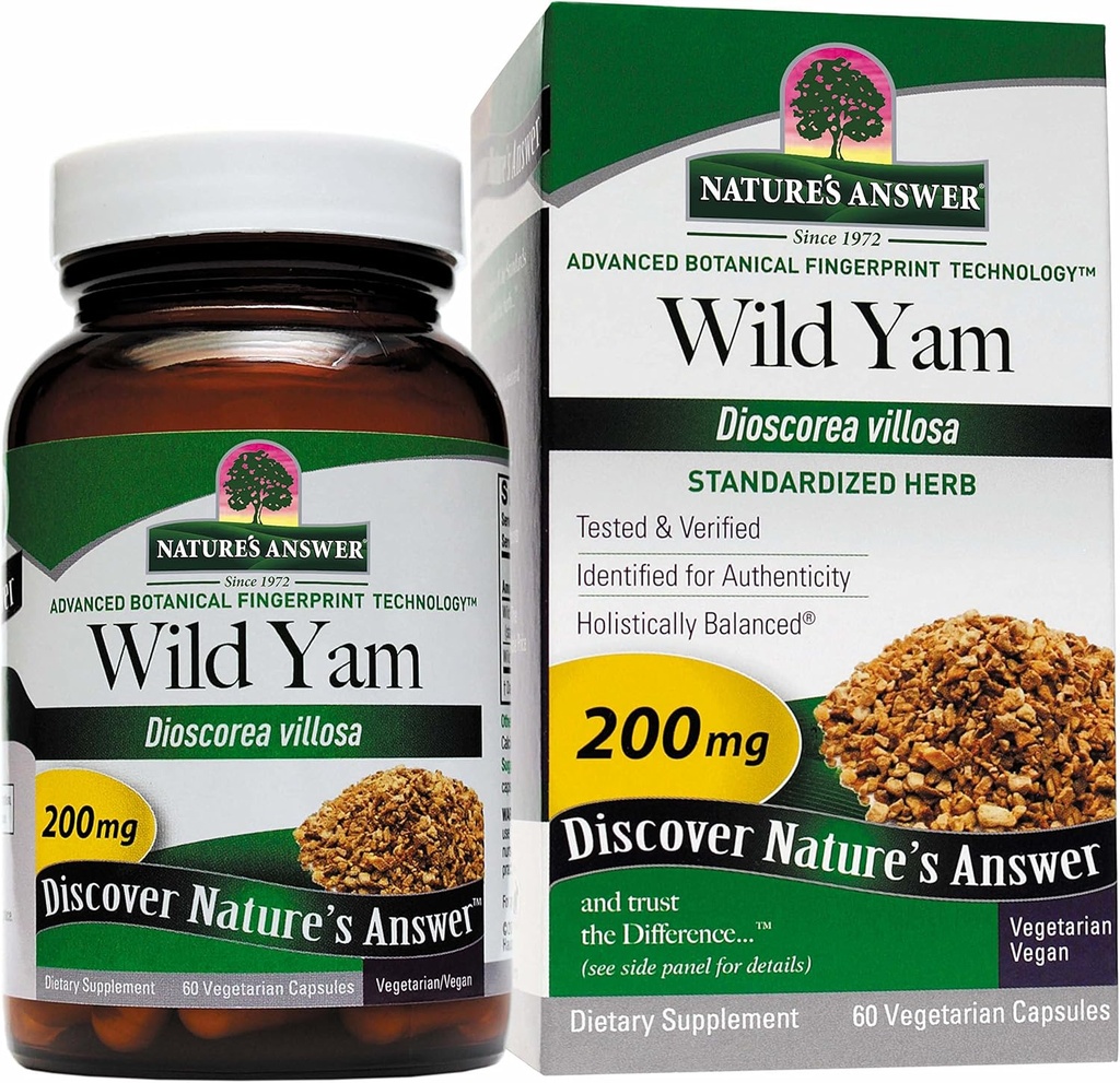 Nature's Answer Wild Yam Root Standardized, Vegetarian Capsules, 60-Count