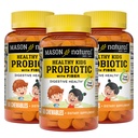 MASON NATURAL Probiotique pour enfants en bonne santé avec fibre - Fonction saine et digestive, Santé Gut améliorée, 60 Chewables (paquet de 3)