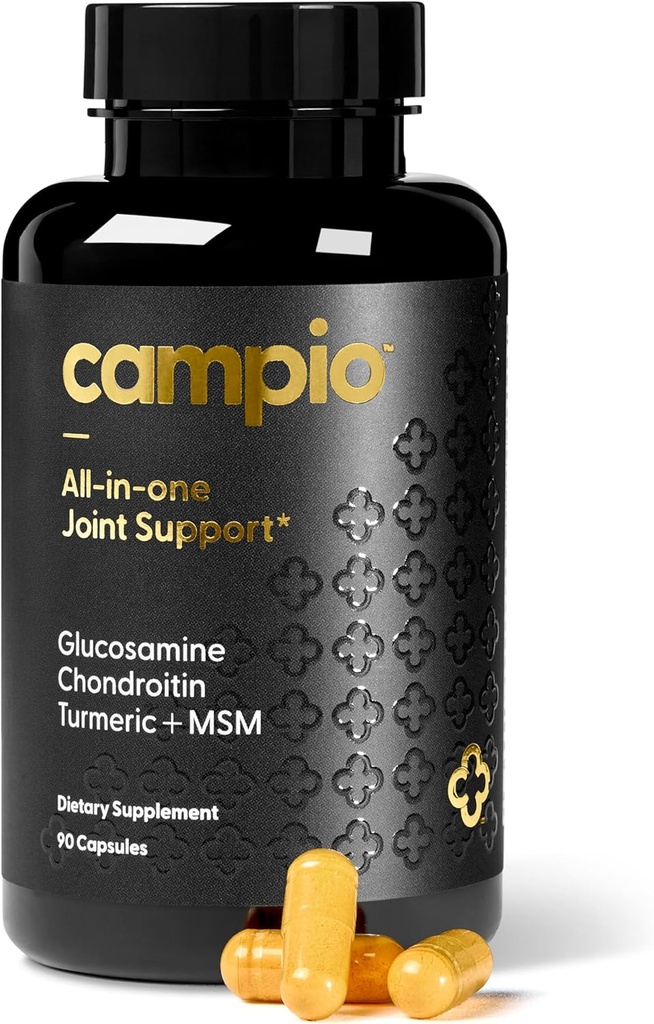 Glucosamine Chondriotin MSM Supplément de soutien mixte tout-en-un Turmère, acide hyaluronique, Boswellia, racine de gingembre, bambou, biopérine, poivre noir, soutient la santé conjointe et la flexibilité 90 Compte