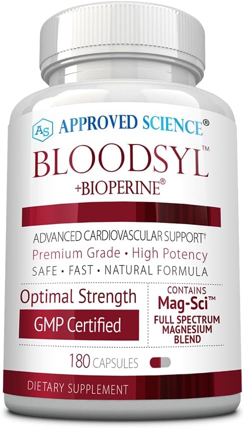 Science Bloodsyl approuvée - Supporte le flux sanguin - Hawthorn Berry, Magnésium, BioPerine - Vegan - 180 Capsules - Pack de 1